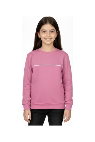 Kız Çocuk Taşlı Sweatshirt Bgl-st05268 Pembe