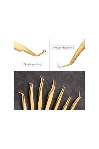 6 Adet Sahte Kirpikler İçin Yanlış Lashes Cımbız Seti Uzantıları