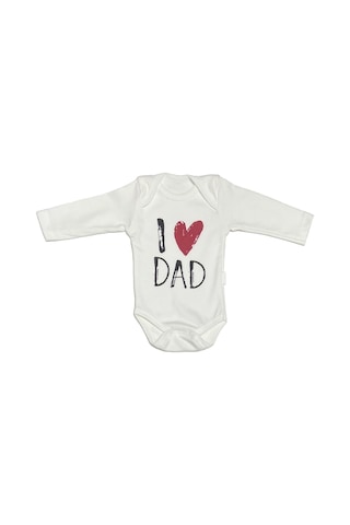 Babysena I Love Dad Kız / Erkek Bebek Body Beyaz