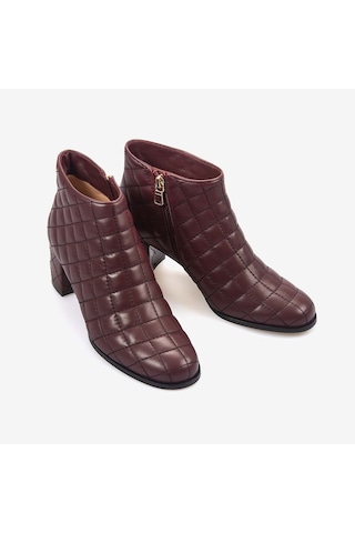 Mocassini Hakiki Deri Kadın Kapitone Bot 9209-22 Bordo