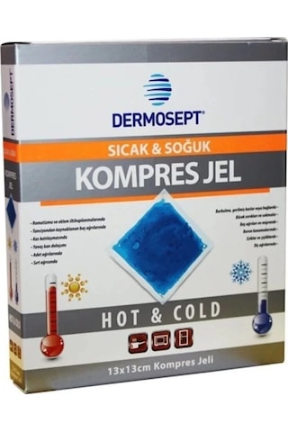 Dermosept Termojel Sıcak Soğuk Kompres Kılıf Kutulu 13cm X 13cm - 10 Adet Çok Renkli