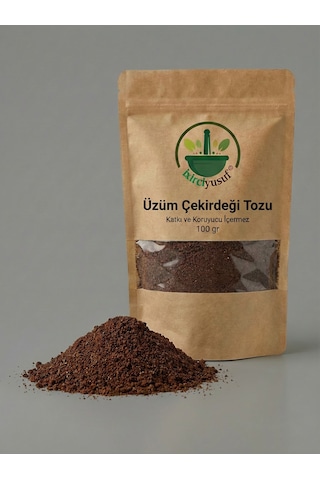 İxirciyusuf Üzüm Çekirdeği Tozu Grape Seed Powder Ground Grape Seed Vitis Vinifera Seed Powder Doğal Öğütülmüş 100 G