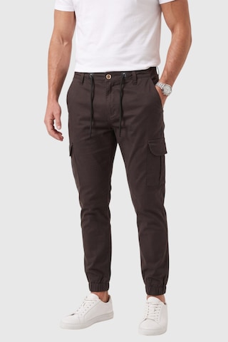 Rizzup Erkek Slim Fit Likralı Koyu Kahve Kargo Jogger Pantolon İpli Bel Lastikli Paça 1601569