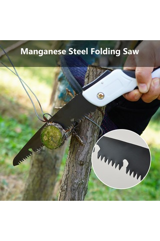 Symbee Çift Taraflı Dişli Çelik Katlanabilir Testere, Bahçe Ağacı Budama, Ev Çalışmaları İçin Ergonomik Tutamaklı, Güven Kilitli