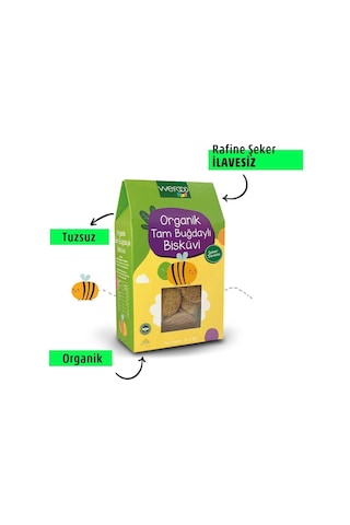 1 Adet Wefood Kids Organik Tam Buğdaylı Bisküvi 55 Gr