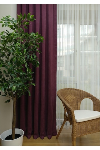 Evdepo Home Mürdüm Fon Perde Tek Kanat (539799897) Mürdüm