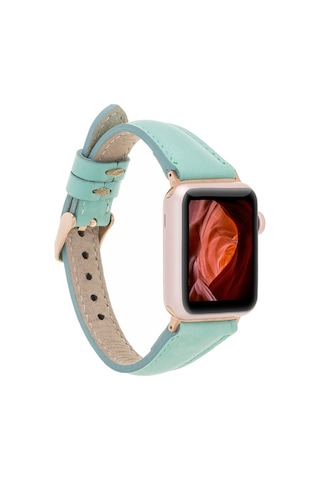 Apple Watch Uyumlu Deri Kordon 42-44-45mm Slim Brn7