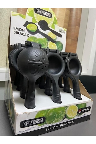 Chefstar Pratik Lüks Alüminyum Döküm Limon Sıkacağı Siyah Limon-mandalina Sıkma Aleti Kapatmalı Dökü Diğer