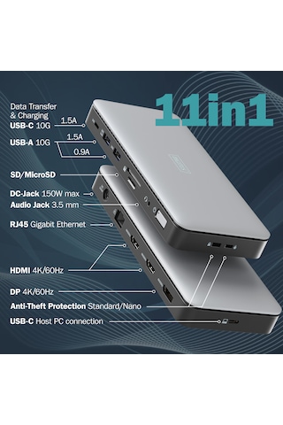 Dıgıtus Usb-c Docking Statio 3.2 Gen 2 11 Port