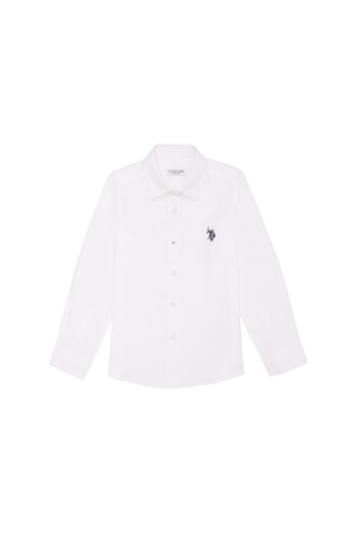 U.S. Polo Assn. Düz Kız Çocuk Gömlek Gıps023y Beyaz