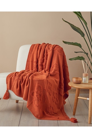 Luxwrap Triko Koltuk Şalı Kiremit Kiremit