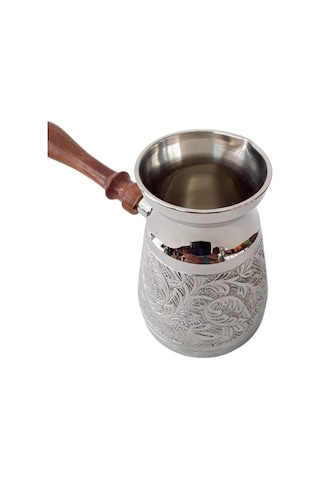 Pirinç Döküm Cezve 4.75" Jumbo Uzun Boy Ahşap Saplı