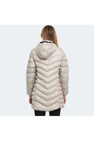 Slazenger GWEN Kadın Kapüşonlu Şişme Beyaz Mont & Kaban