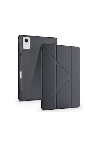 Lenovo Idea Tab Plus 12.1 Tablet Kılıf Kalem Bölmeli Standlı Uyku Modlu Lüx Smart Cover Kapaklı Kılıf