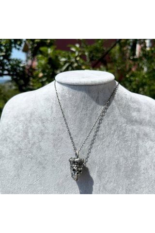 Gothic Kolye - 925 Ayar Gümüş Erkek Kolye - El Yapımı Kolye Gümüş