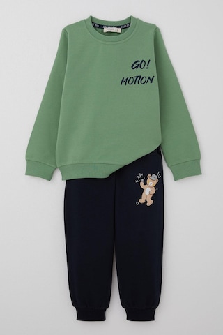 Breeze Erkek Çocuk Eşofman Takım Sırt Kısmı Eğlenceli Ayıcık Baskılı 1-4 Yaş, Mint Yeşili Mint Yeşili