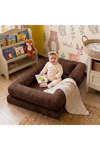 Miniwood Montessori Yatak Oyun Alanlı Bebek Yer Yatağı Sünger Çocuk Karyola 107 x 150 CM