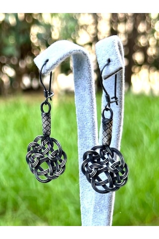 Aşk Düğümü Kazaziye Örme Gümüş Küpe - 04 Eskitme