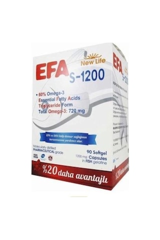 New Life Efa S-1200 Balık Yağı 90 Kapsül