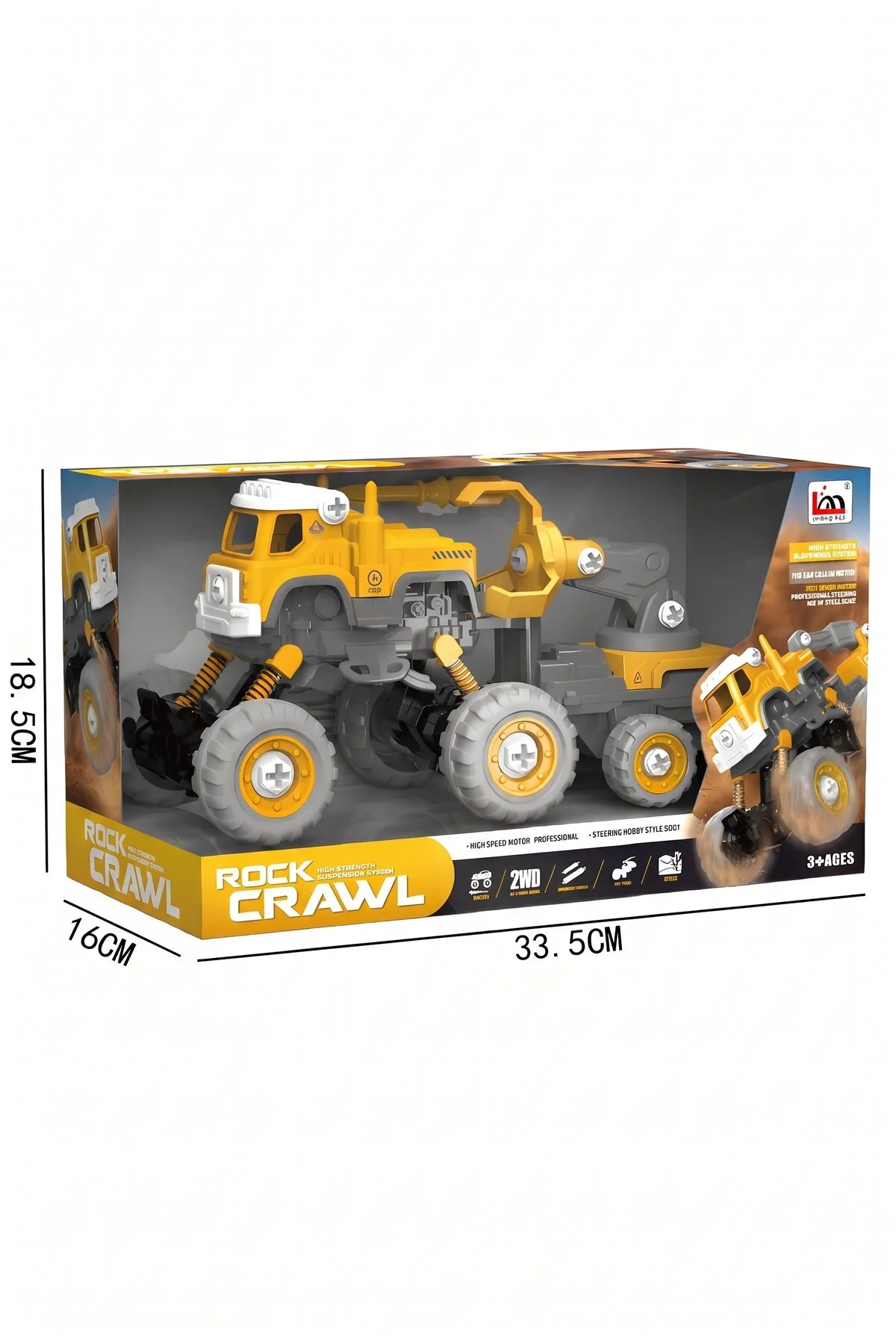 4x4 Geri Çek-bırak Vinçli Kamyon Dıy Oyuncak Seti, 25+ Sök-tak Parça