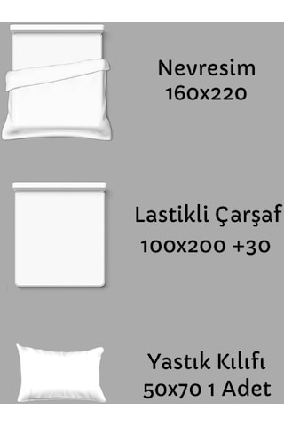 Özlü Home Patiska Yeni Nesil Çarşafı Lastikli Çift Taraflı Tek Kişilik Nevresim Takımı Lila