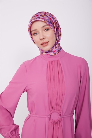 Armine Beli Toka Detaylı Elbise 23k9704 Menekşe Düz