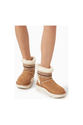 Ugg Women's Classic Mini Atherson Boot Kadın Hakiki Süet Deri İçi Koyun Yünlü Bot Kahverengi