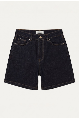 Itsbasic Kadın İndigo Selvedge Diana 7s6-50 Relax Mom Fit Denim Şort
