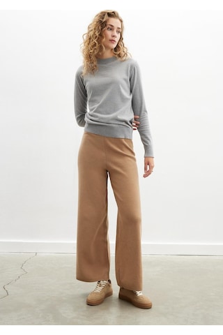 Styleboom X Peraluna Chelsea Pullover Bisiklet Yaka Standart Kesim Kadın Triko Kazak - Gri-gri Gri