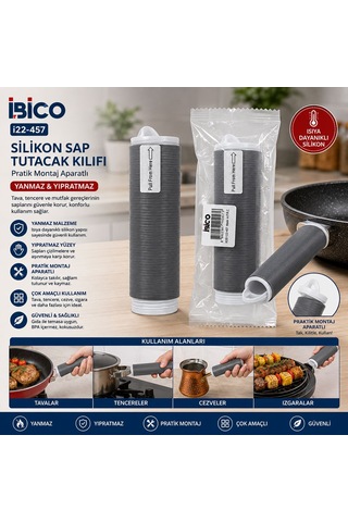 Silikon Tava Sap Tutucu - Yanmaz Sap Kılıfı Çok Renkli