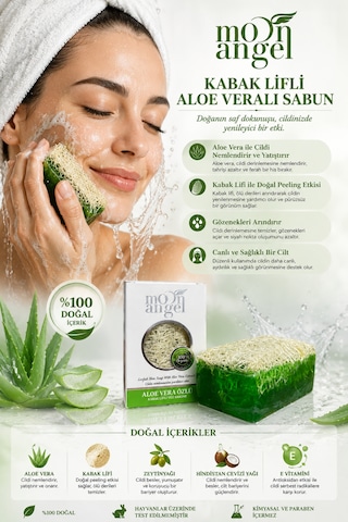 Kabak Lifli Sabun Aloe Vera Özlü Ferahlatıcı Ve Rahatlatıcı Cilt Bakım Sabunu