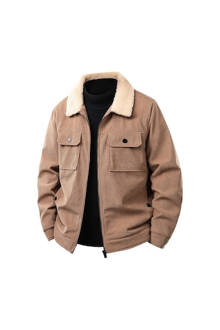 Erkek Kışlık Sıcak Pamuklu Ceket Gri