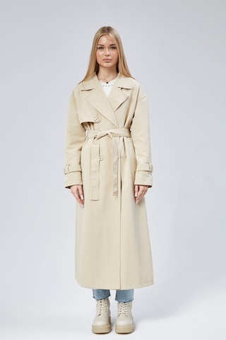 Oversize Rüzgarlık Detaylı Trençkot Vizon