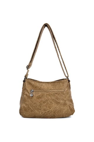 Sanmorris Suni Deri Çok Cepli Kadın Omuz Çantası Sı-09 Beige