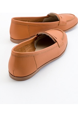 Luvishoes Luvi Shoes F02 Taba Cilt Kadın Babet Taba