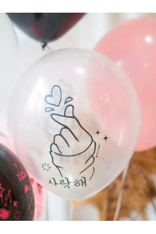 Riota K-pop Anime Balonları 30 Cm 15 Adet 203202502 PEMBE