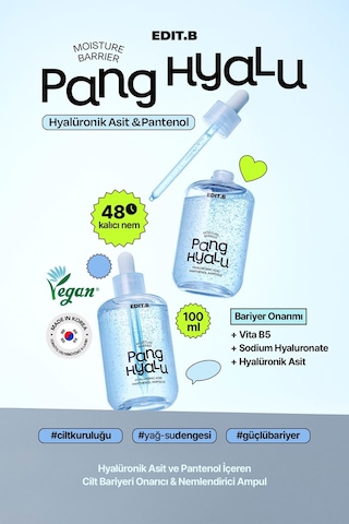 Editb Hyalüronik Asit ve Pantenol İçeren Cilt Bariyer Onarımını Destekleyen Nemlendirici Ampul 100 ML
