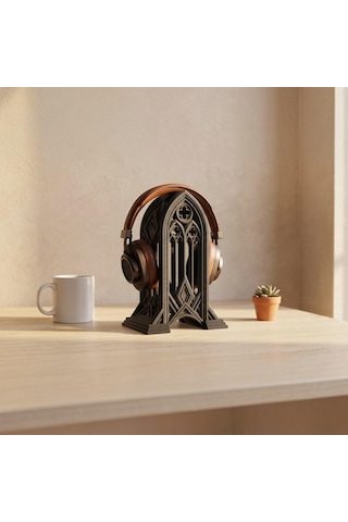 Happy3dworld Gotik Katedral Kulaklık Standı, 3d Baskı Mimari Masaüstü Dekor