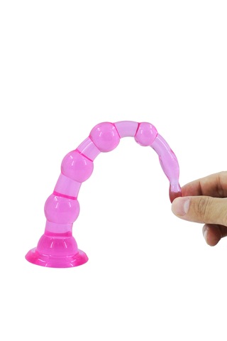 X-sense 6 Boğumlu Pembe Yumuşak Esnek Jel Anal Plug