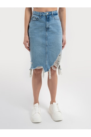 Slim Fit Kadın Etek Denim