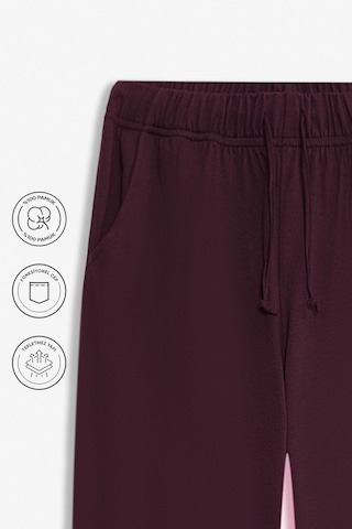 Elemge %100 Pamuk Süprem Erkek Pijama Altı Bordo Rahat Kalıp Cepli Relax Fit Lastikli Ipli Terletmez Esnek