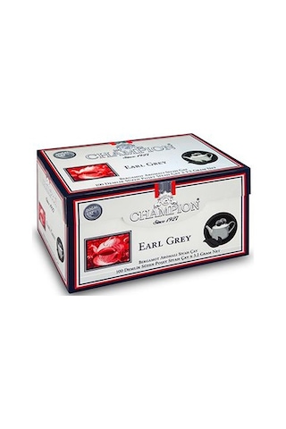Champion Siyah Süzen Bardak + Earl Grey Bergamot Aromalı Poşet Çay 100'lü