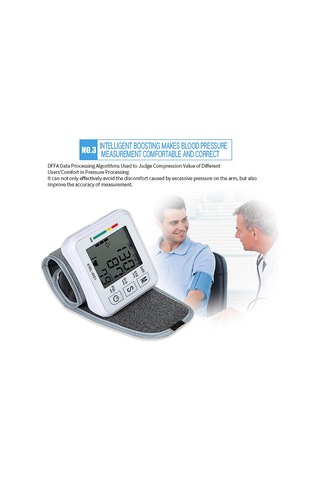 Moveevo Bilekten Portatif Tansiyon Ölçer: Otomatik Dijital Lcd, Akıllı Basınç, Sesli Anons, Nabız Alarmı
