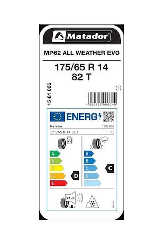 Matador 175/65R14 82T MP62 All Weather Evo Dört Mevsim Lastiği 2025