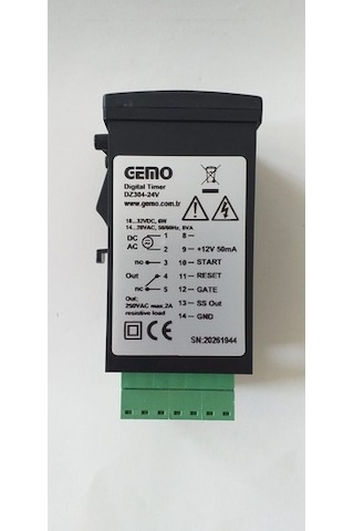 Gemo Dz304-24V Dijital Zaman Rölesi Timer 18...32Vdc/Ac