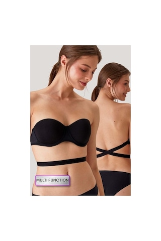 Pierre Cardin Pisa Push-up Straplez Sütyen 6027 Siyah