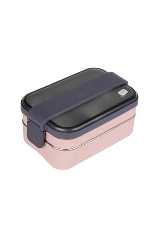 Relaxion İki Katlı, Paslanmaz Çelik, Pembe Lunch Box/yemek Saklama Ve Taşıma Kabı 1200 Ml. 304 Açık Pembe