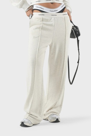 Calvin Klein Logolu Bel Detaylı Geniş Paça Pantolon Lv047g253gp4p Bayan Pantolon Lv047g253g P4p Bej