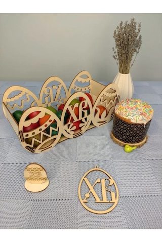 Woodiks Yol Yumurtası Standı Paskalya Sepeti 152010188 Bej