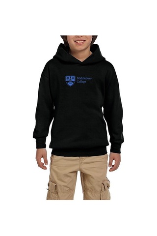 Zepplin Giyim Middlebury College Logo Siyah Çocuk Kapşonlu Sweatshirt Siyah